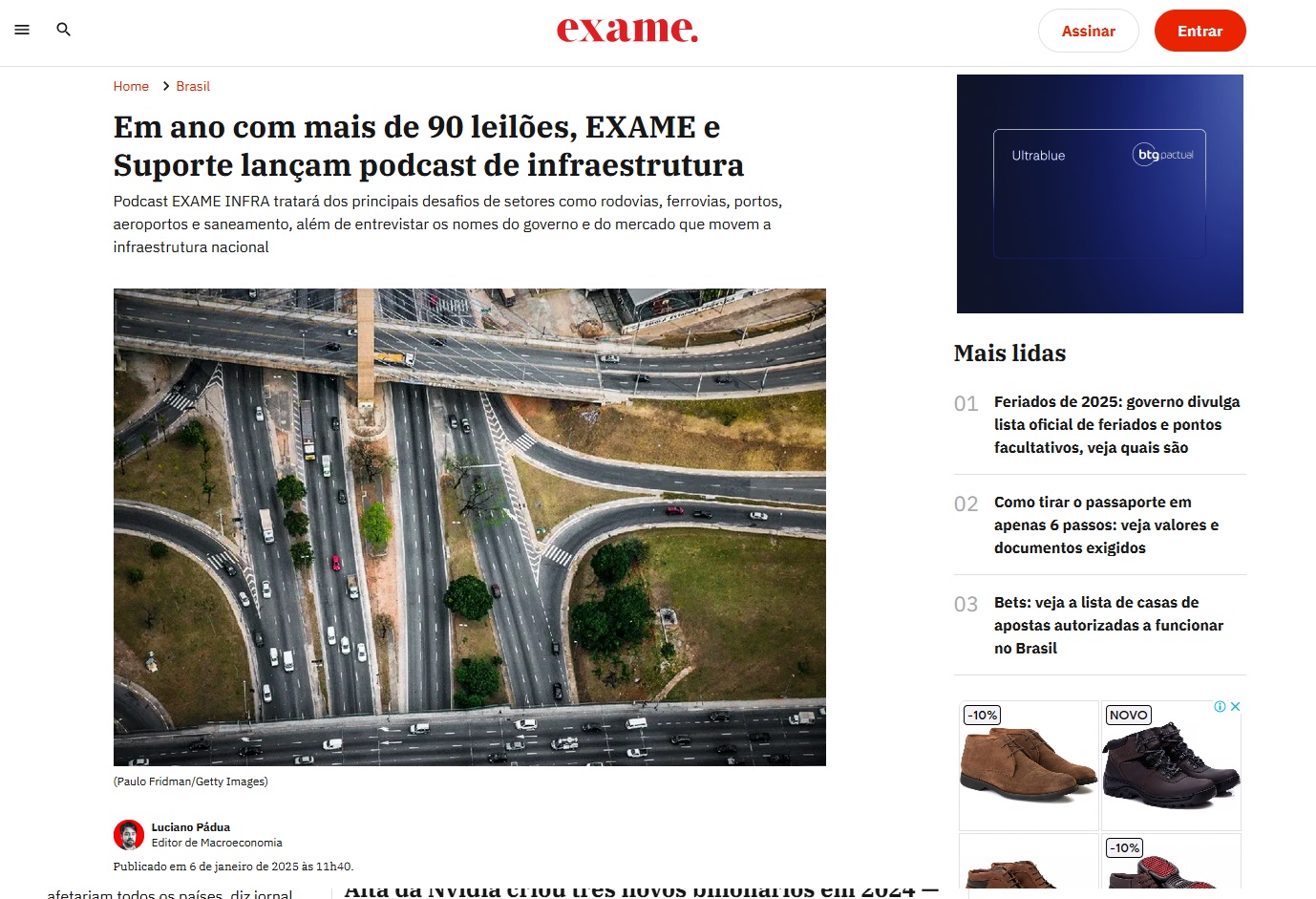 foto - Exame e Suporte Lançam Podcast para Impulsionar a Infraestrutura Brasileira