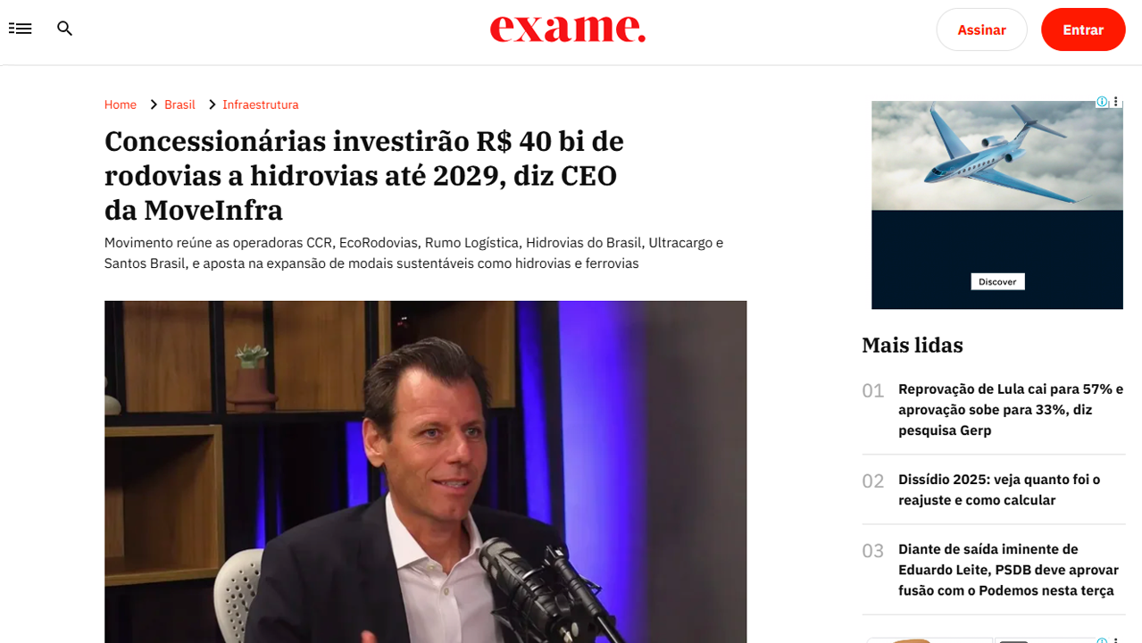 foto - EXAME Infra - Investimentos que transformam: R$ 40 bilhões para impulsionar a infraestrutura brasileira, diz CEO do MoveInfra