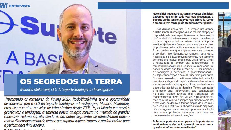 foto - Suporte Na Imprensa -  Somos destaque na Revista RodoVias & Infra