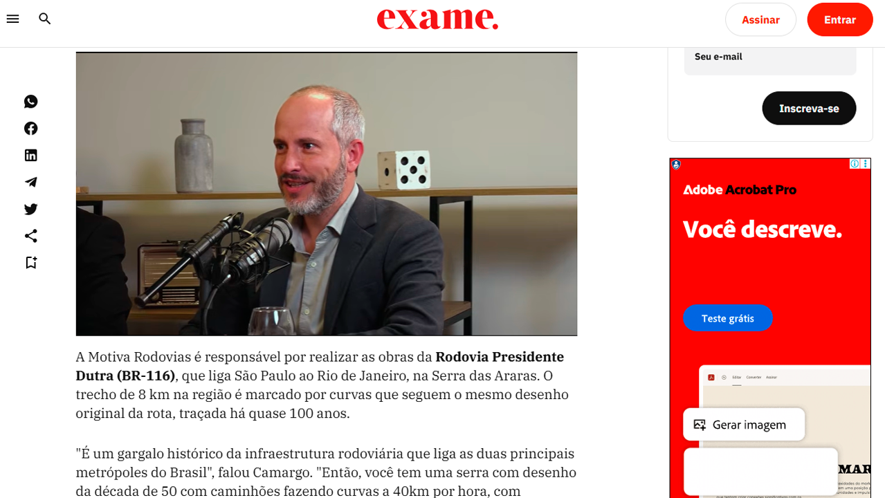 foto - Suporte Na Imprensa – Serra das Araras começará a ser entregue em 2027, diz CEO da Motiva Rodovias