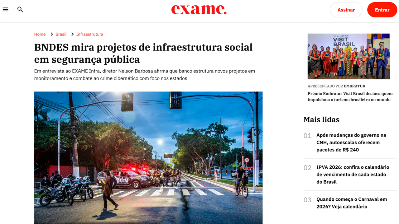 foto - Suporte Na Imprensa – BNDES mira projetos de infraestrutura social em segurança pública