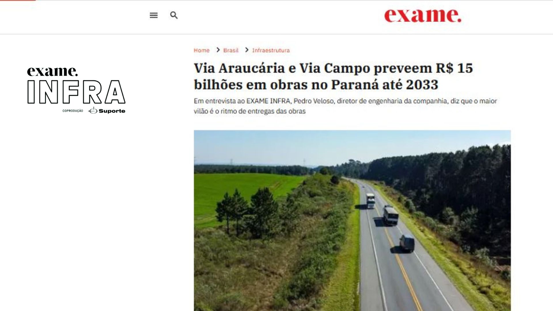 foto - Via Araucária e Via Campo preveem R$ 15 bilhões em obras no Paraná até 2033