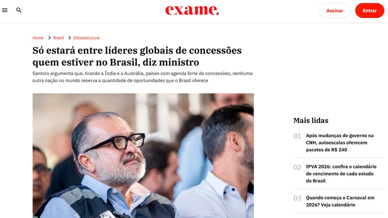foto - Suporte Na Imprensa – “Só estará entre os líderes globais de concessões quem estiver no Brasil”, diz ministro