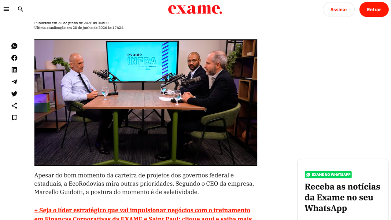 foto - Suporte Na Imprensa – Com carteira de R$ 60 bilhões, EcoRodovias foca em ampliar contratos de suas 12 concessões