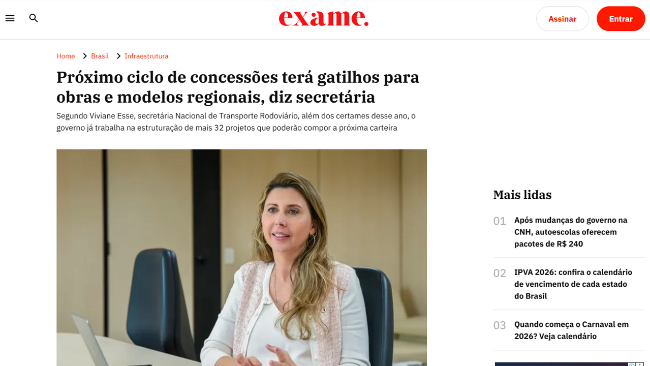 foto - Suporte Na Imprensa – Próximo ciclo de concessões terá gatilhos para obras e modelos regionais, diz secretária