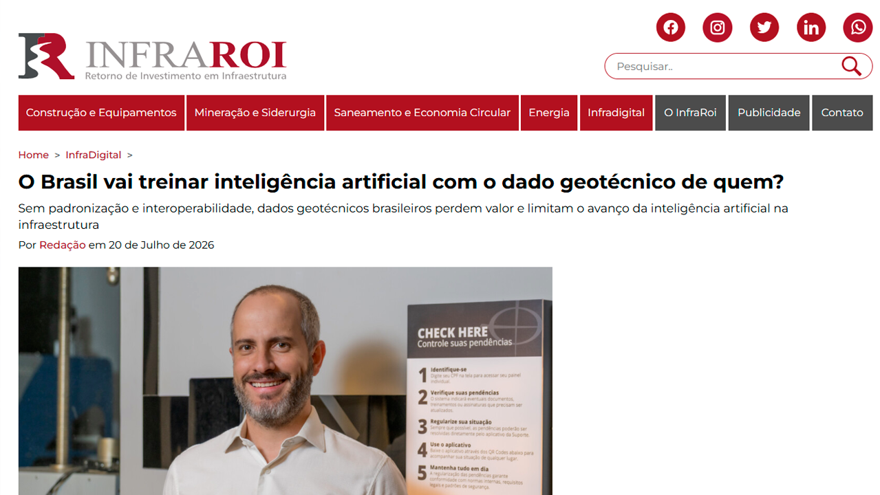 foto - Suporte Na Imprensa – Maurício Malanconi alerta: o Brasil vai treinar inteligência artificial com o dado geotécnico de quem?